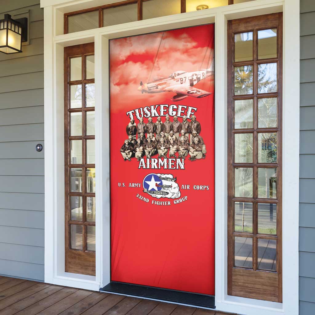 Remembering Tuskegee Airmen Door Cover Heroes of the 332nd Squadron Red Art