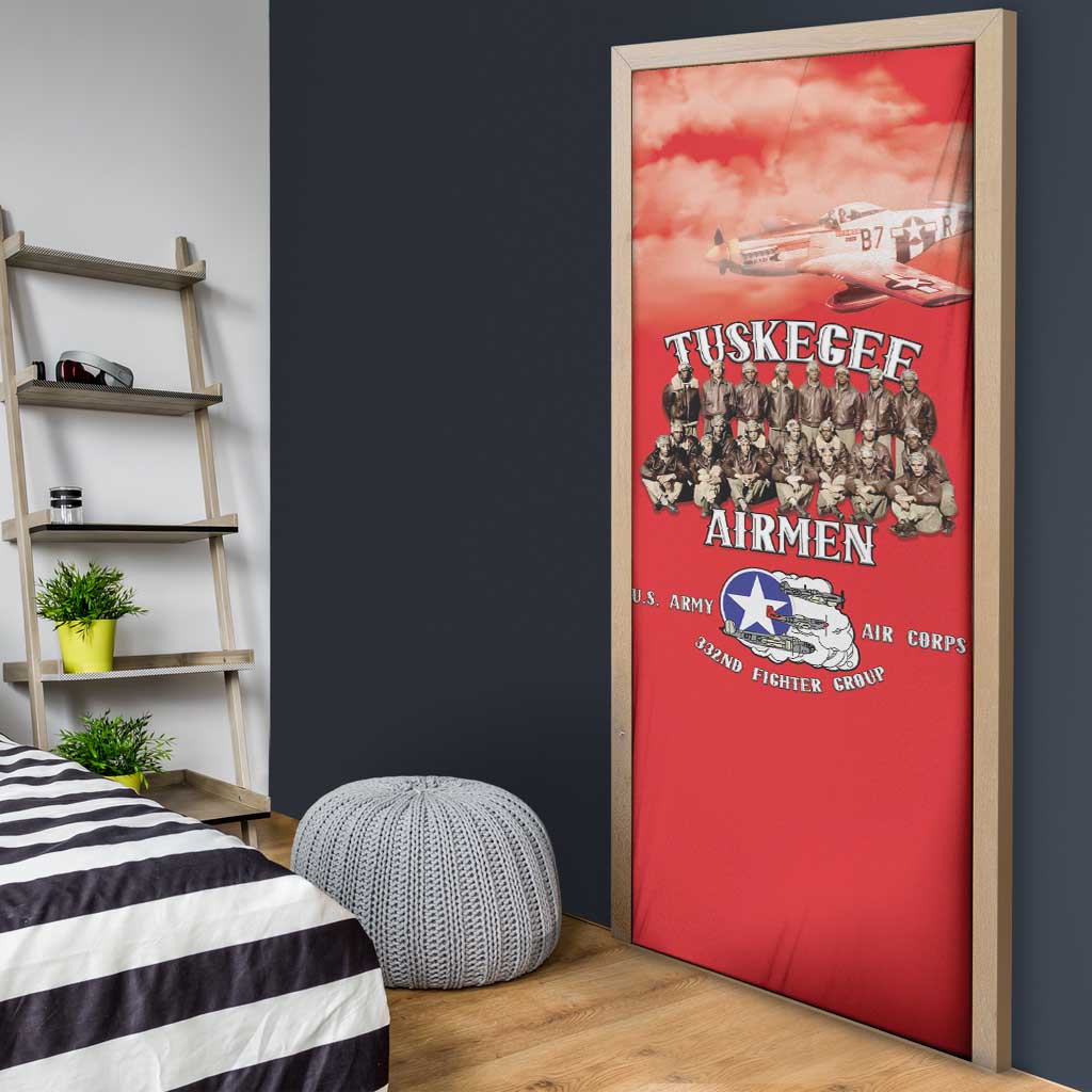 Remembering Tuskegee Airmen Door Cover Heroes of the 332nd Squadron Red Art
