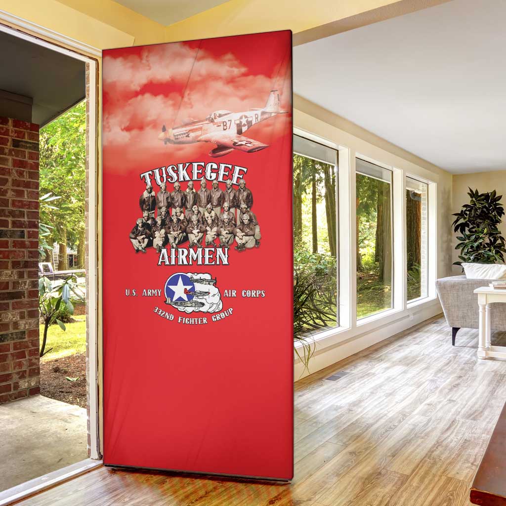 Remembering Tuskegee Airmen Door Cover Heroes of the 332nd Squadron Red Art