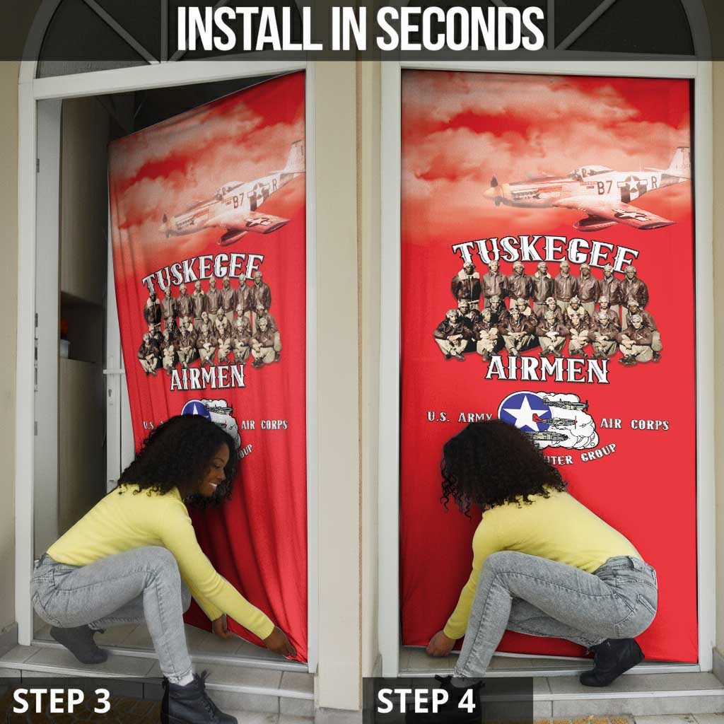 Remembering Tuskegee Airmen Door Cover Heroes of the 332nd Squadron Red Art