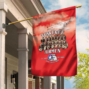 Remembering the Red Tail Heroes Garden Flag Tuskegee Airmen Legacy - Red - African Pride