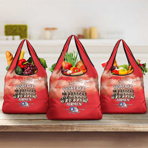 Remembering the Red Tail Heroes Grocery Bag Tuskegee Airmen Legacy - Red - African Pride