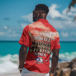 Remembering the Red Tail Heroes Hawaiian Shirt Tuskegee Airmen Legacy - Red - African Pride