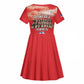 Remembering the Red Tail Heroes Kid Short Sleeve Dress Tuskegee Airmen Legacy - Red - African Pride