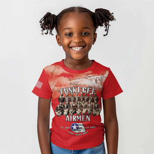 Remembering the Red Tail Heroes Kid T shirt Tuskegee Airmen Legacy - Red - African Pride