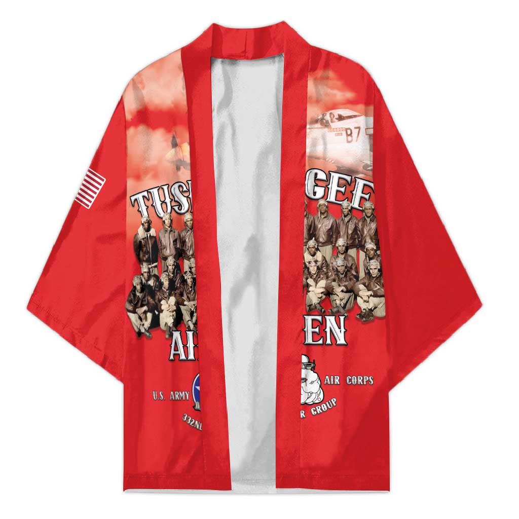 Remembering Tuskegee Airmen Kimono Heroes of the 332nd Squadron Red Art