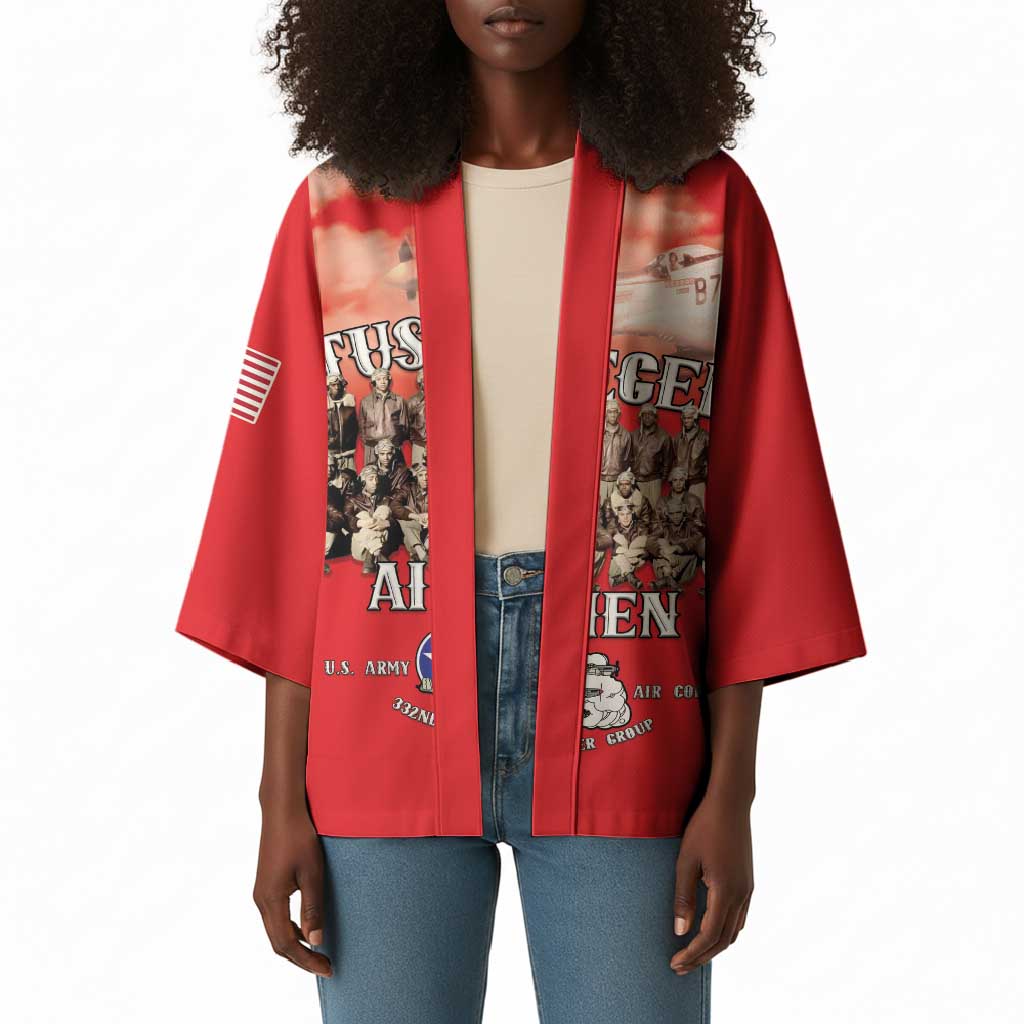 Remembering Tuskegee Airmen Kimono Heroes of the 332nd Squadron Red Art