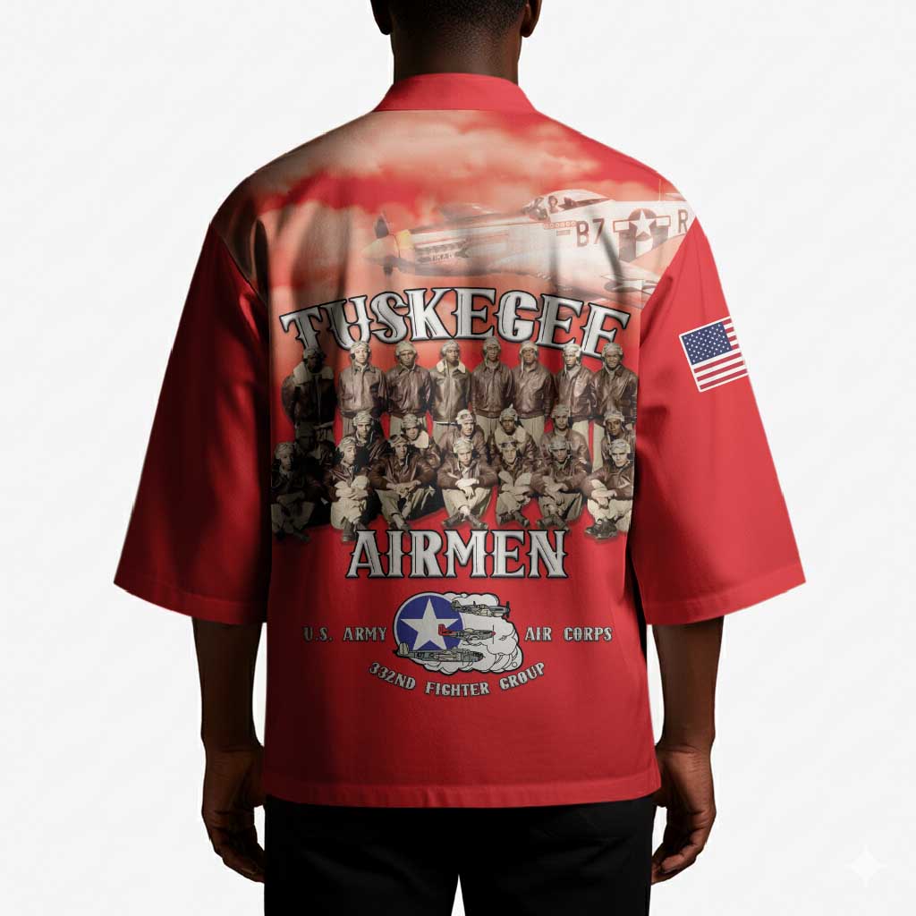 Remembering Tuskegee Airmen Kimono Heroes of the 332nd Squadron Red Art