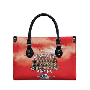 Remembering Tuskegee Airmen Leather Bag Heroes of the 332nd Squadron Red Art