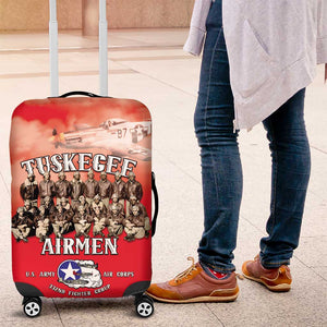 Remembering the Red Tail Heroes Luggage Cover Tuskegee Airmen Legacy - Red - African Pride