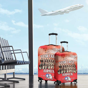 Remembering the Red Tail Heroes Luggage Cover Tuskegee Airmen Legacy - Red - African Pride