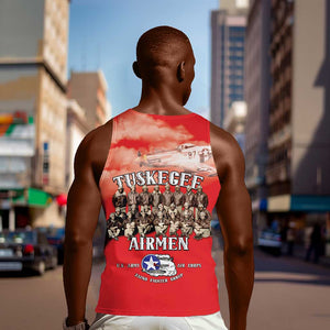 Remembering the Red Tail Heroes Men Tank Top Tuskegee Airmen Legacy - Red - African Pride
