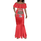 Remembering the Red Tail Heroes Mermaid Dress Tuskegee Airmen Legacy - Red - African Pride