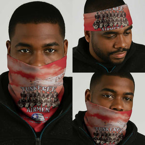 Remembering the Red Tail Heroes Neck Gaiter Tuskegee Airmen Legacy - Red - African Pride