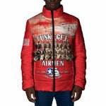 Remembering Tuskegee Airmen Padded Jacket Heroes of the 332nd Squadron Red Art