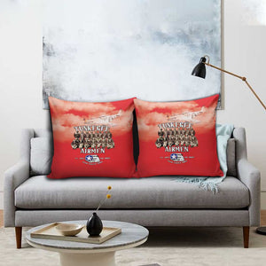 Remembering Tuskegee Airmen Pillow Cover Heroes of the 332nd Squadron Red Art