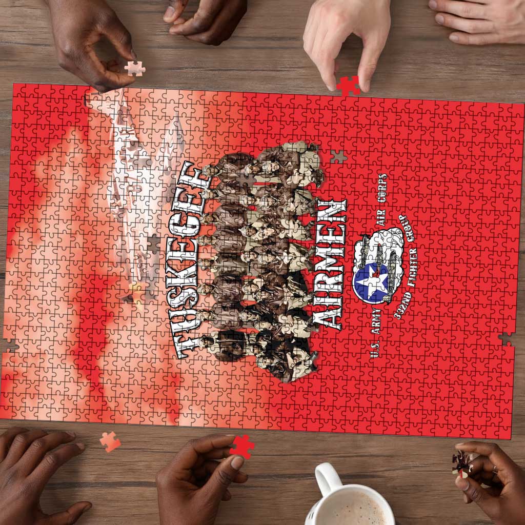 Remembering Tuskegee Airmen Puzzle Heroes of the 332nd Squadron Red Art