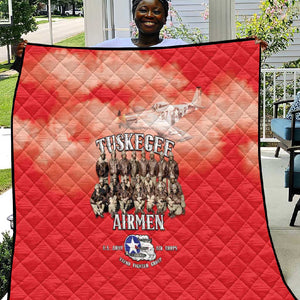 Remembering the Red Tail Heroes Quilt Tuskegee Airmen Legacy - Red - African Pride