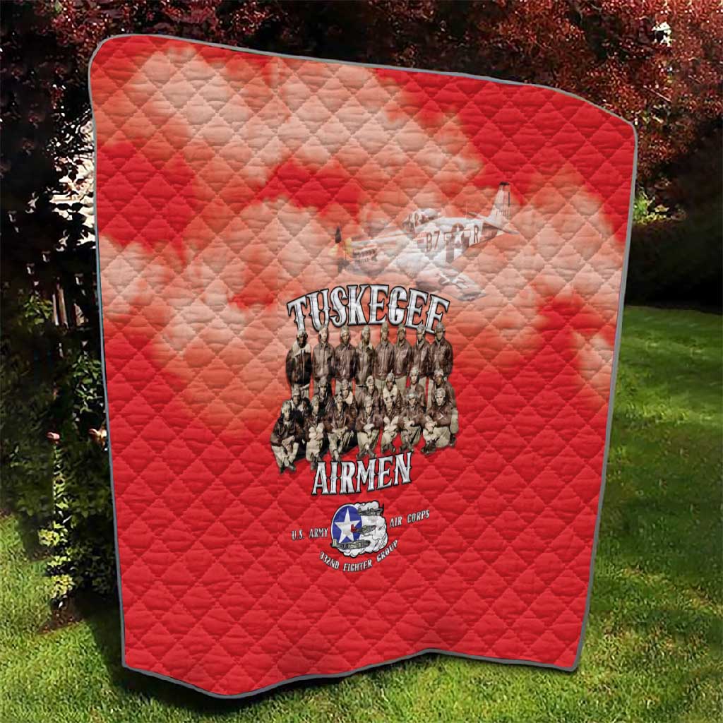Remembering the Red Tail Heroes Quilt Tuskegee Airmen Legacy - Red - African Pride