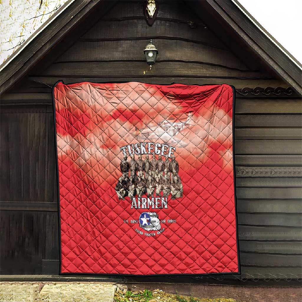 Remembering the Red Tail Heroes Quilt Tuskegee Airmen Legacy - Red - African Pride