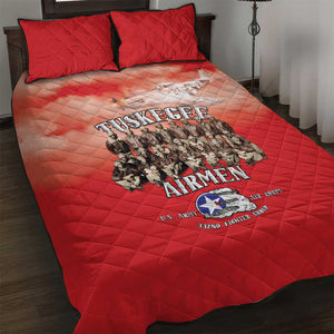 Remembering the Red Tail Heroes Quilt Bed Set Tuskegee Airmen Legacy - Red - African Pride