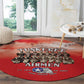 Remembering the Red Tail Heroes Round Carpet Tuskegee Airmen Legacy - Red - African Pride