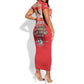 Remembering the Red Tail Heroes Short Sleeve Bodycon Dress Tuskegee Airmen Legacy - Red - African Pride