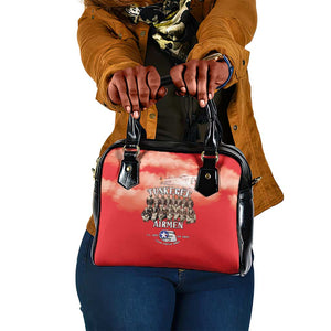 Remembering the Red Tail Heroes Shoulder Handbag Tuskegee Airmen Legacy - Red - African Pride