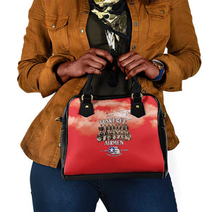 Remembering the Red Tail Heroes Shoulder Handbag Tuskegee Airmen Legacy - Red - African Pride