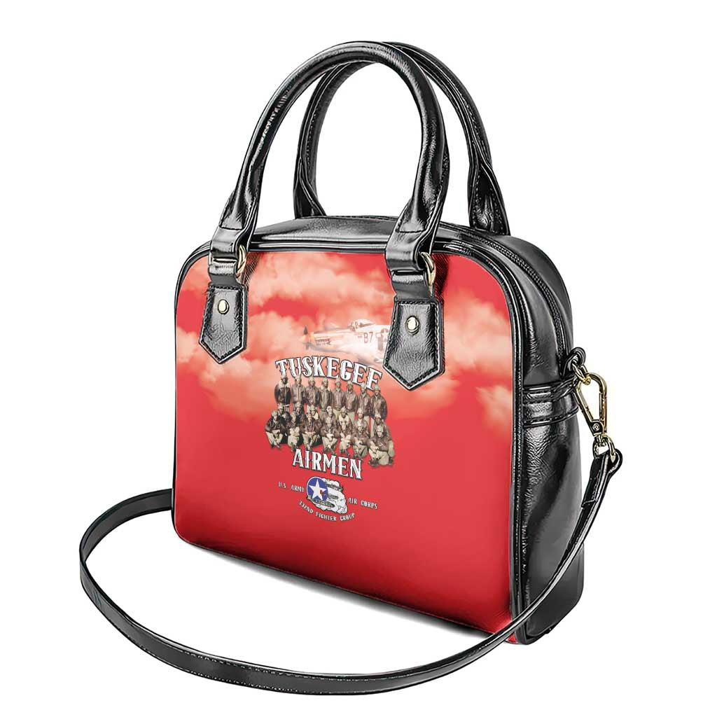 Remembering the Red Tail Heroes Shoulder Handbag Tuskegee Airmen Legacy - Red - African Pride