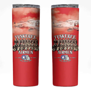Remembering the Red Tail Heroes Skinny Tumbler Tuskegee Airmen Legacy - Red - African Pride