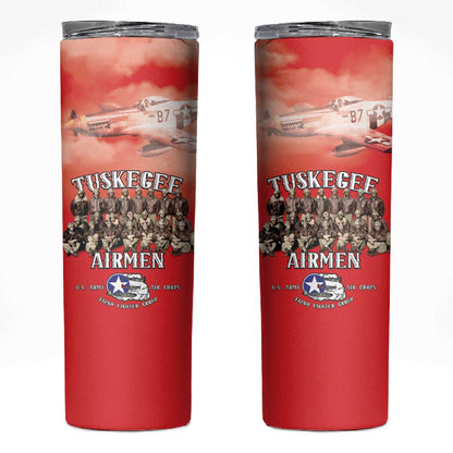 Remembering the Red Tail Heroes Skinny Tumbler Tuskegee Airmen Legacy - Red - African Pride