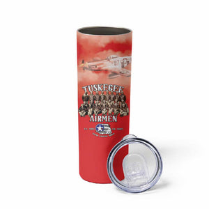 Remembering the Red Tail Heroes Skinny Tumbler Tuskegee Airmen Legacy - Red - African Pride