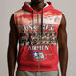 Remembering the Red Tail Heroes Sleeveless Zip Hoodie Tuskegee Airmen Legacy - Red - African Pride