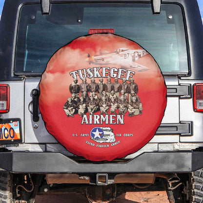 Remembering the Red Tail Heroes Spare Tire Cover Tuskegee Airmen Legacy - Red - African Pride