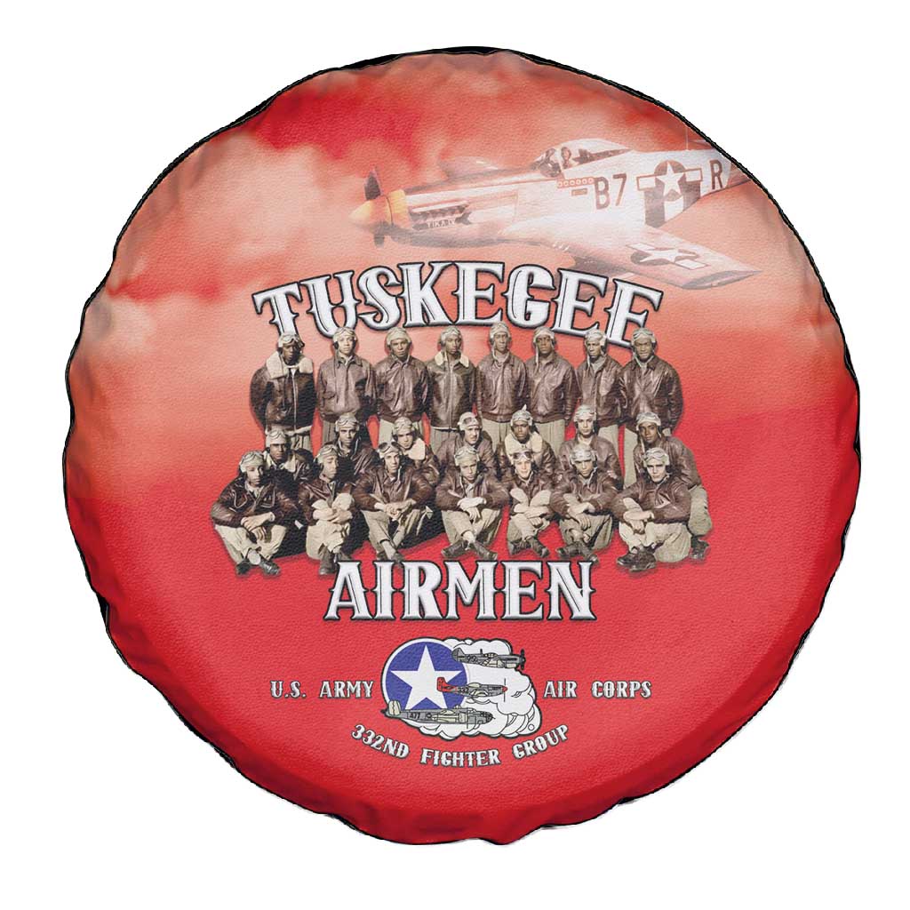 Remembering the Red Tail Heroes Spare Tire Cover Tuskegee Airmen Legacy - Red - African Pride