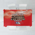 Remembering the Red Tail Heroes Tablecloth Tuskegee Airmen Legacy - Red - African Pride