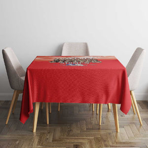 Remembering the Red Tail Heroes Tablecloth Tuskegee Airmen Legacy - Red - African Pride