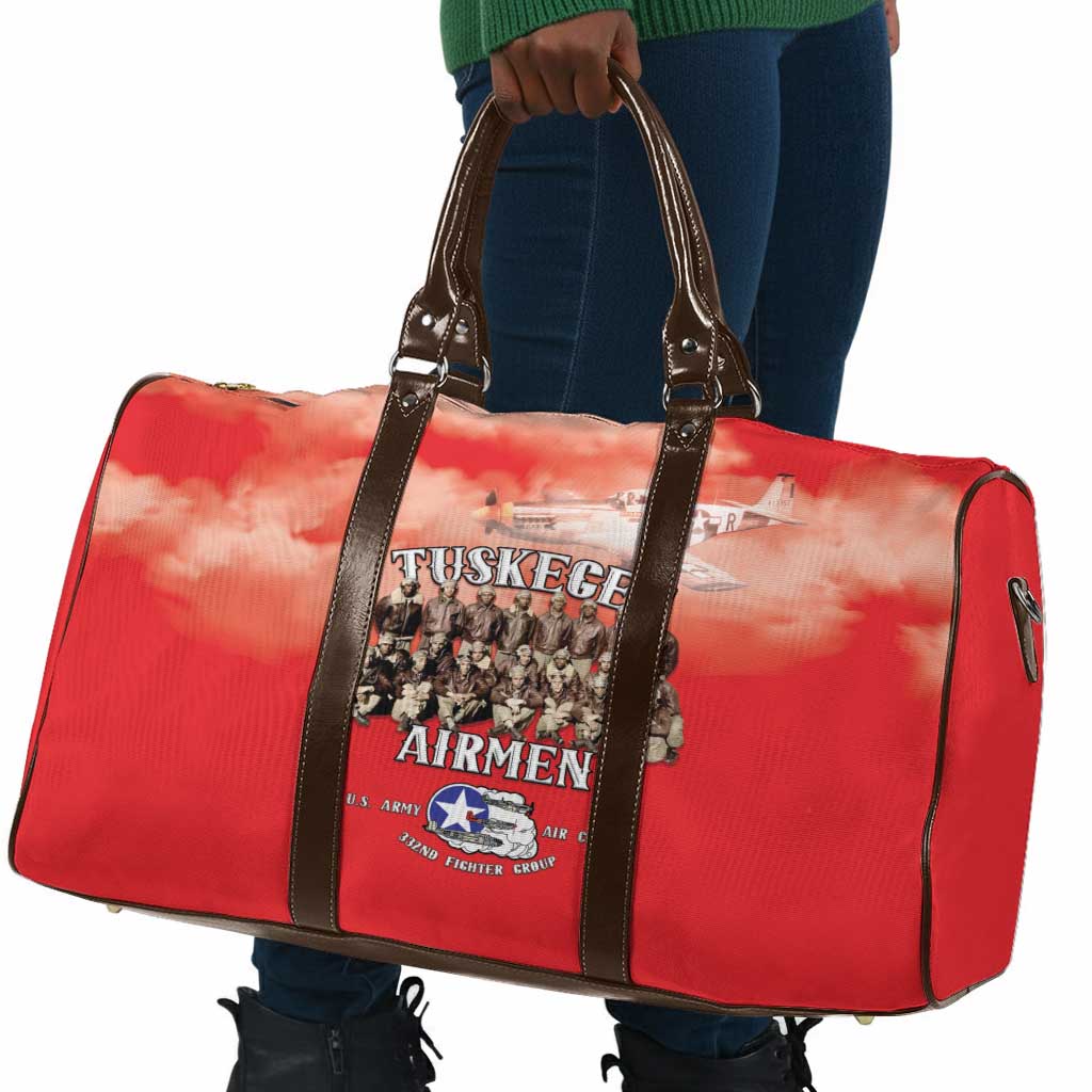 Remembering Tuskegee Airmen Travel Bag Heroes of the 332nd Squadron Red Art