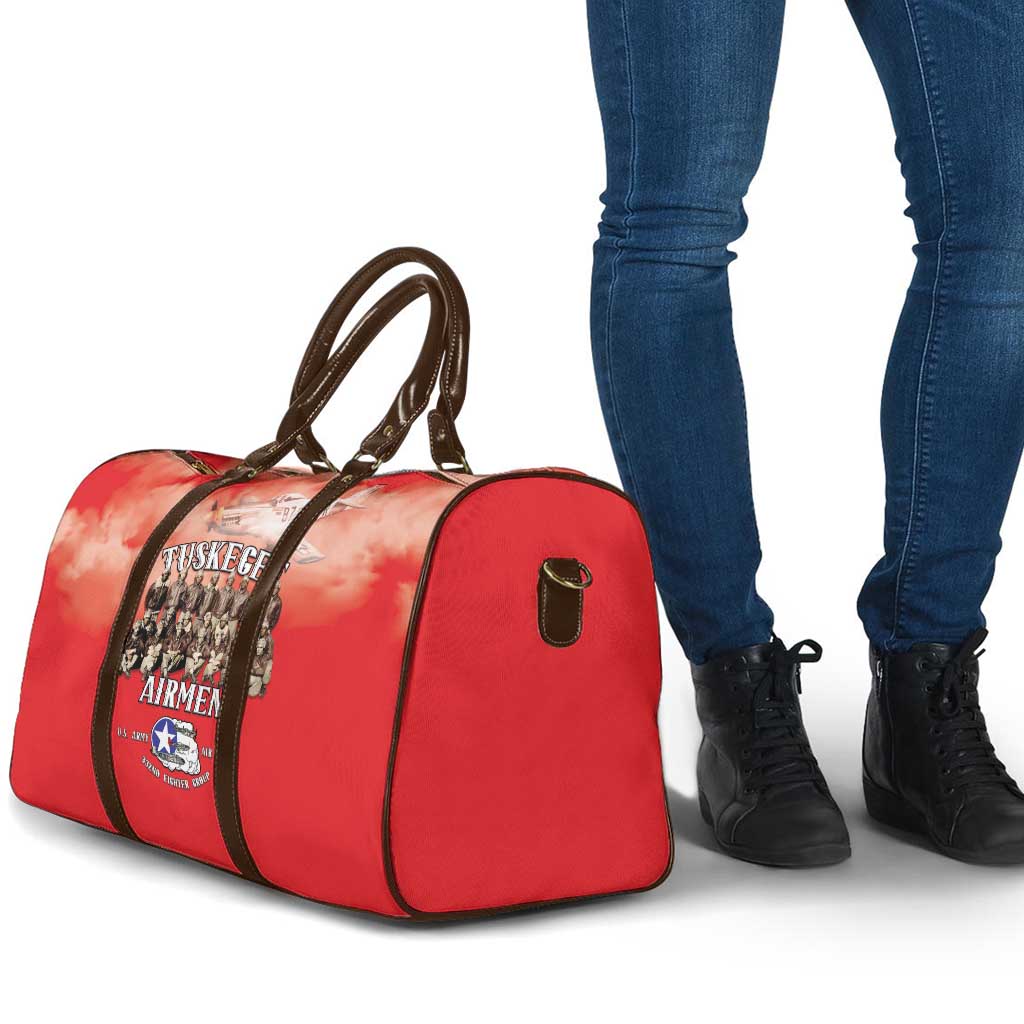 Remembering Tuskegee Airmen Travel Bag Heroes of the 332nd Squadron Red Art