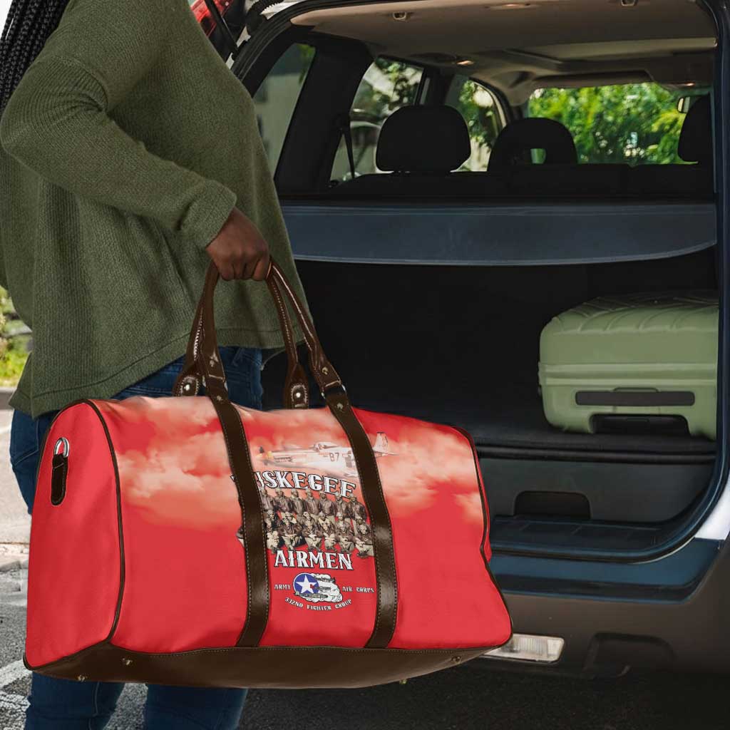 Remembering Tuskegee Airmen Travel Bag Heroes of the 332nd Squadron Red Art