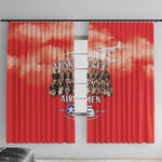 Remembering the Red Tail Heroes Window Curtain Tuskegee Airmen Legacy - Red - African Pride
