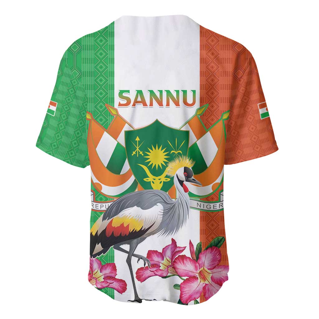 Afro Niger Sannu Baseball Jersey Coat Of Arms - African Pattern