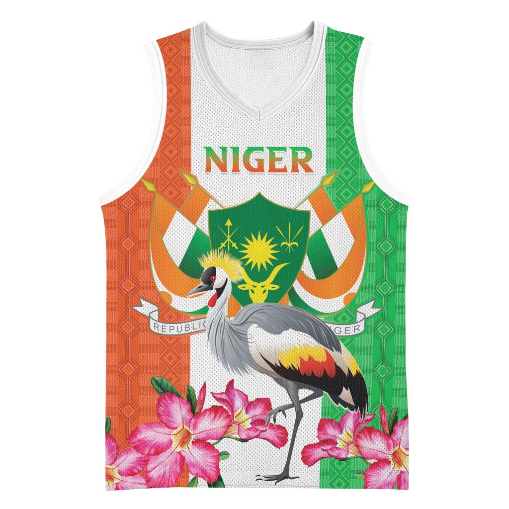 Afro Niger Sannu Basketball Jersey Coat Of Arms - African Pattern - African Pride