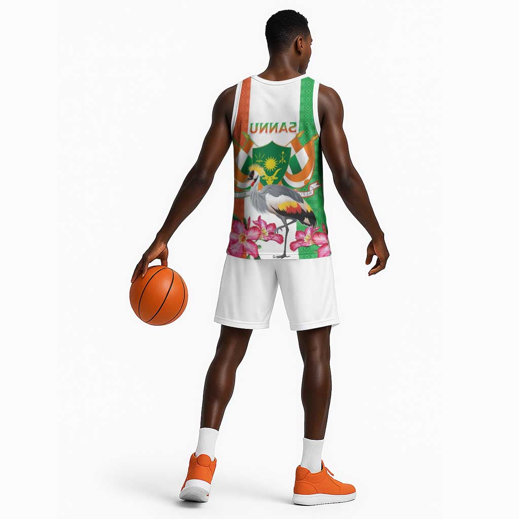 Afro Niger Sannu Basketball Jersey Coat Of Arms - African Pattern - African Pride