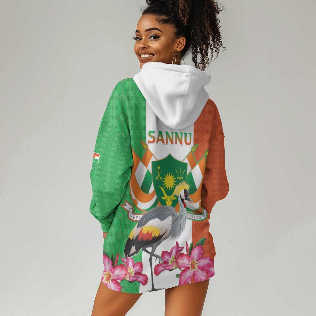 Afro Niger Sannu Hoodie Dress Coat Of Arms - African Pattern