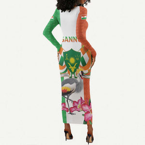 Afro Niger Sannu Long Sleeve Bodycon Dress Coat Of Arms - African Pattern LT15