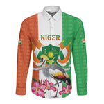 Afro Niger Sannu Long Sleeve Button Shirt Coat Of Arms - African Pattern