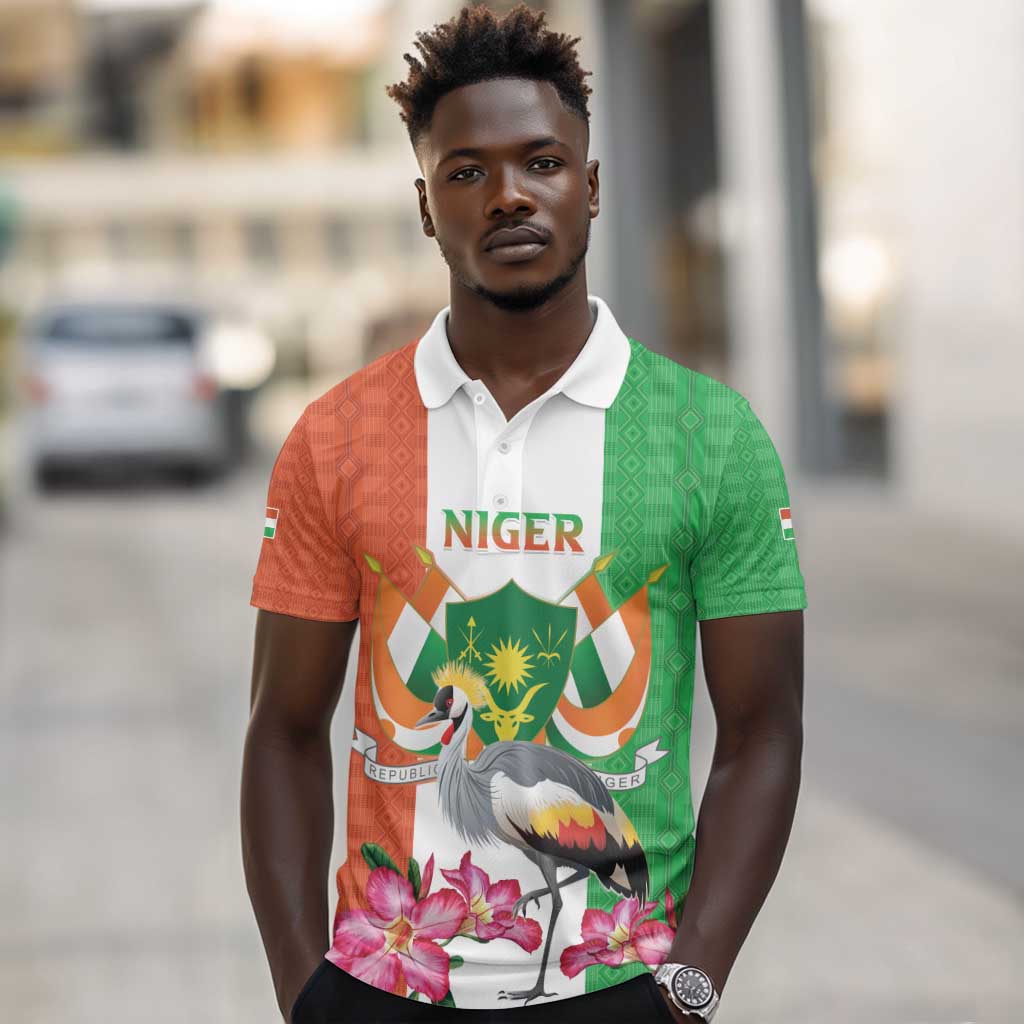 Afro Niger Sannu Polo Shirt Coat Of Arms - African Pattern