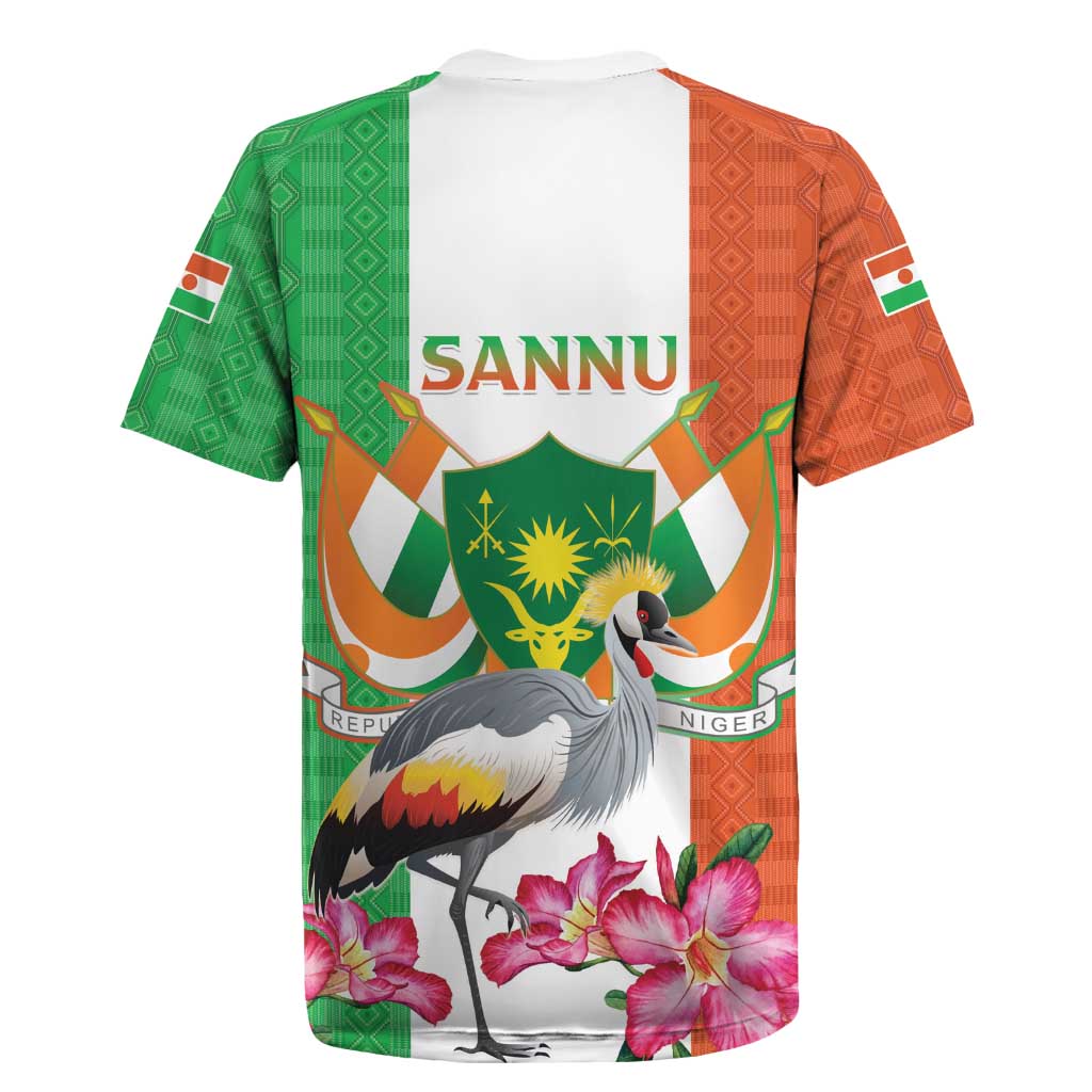 Afro Niger Sannu Rugby Jersey Coat Of Arms - African Pattern